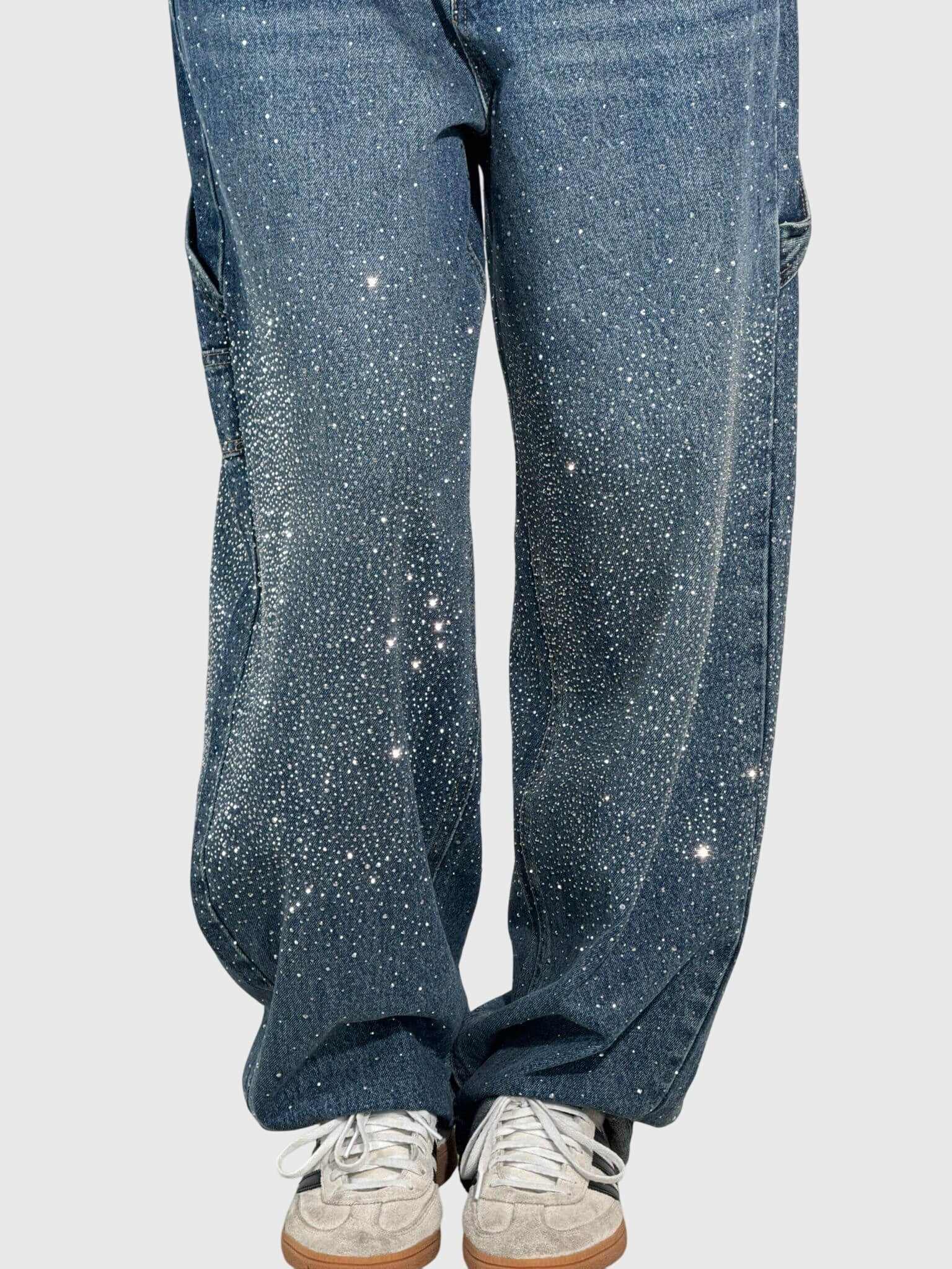Women's Relaxed Fit Pants with Diamond Details | Casual Wear