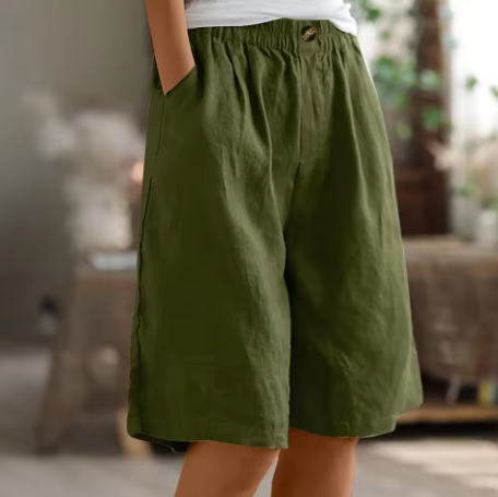 Women's Shorts Relaxed Fit Breathable Mid-Thigh Length Cotton Casual