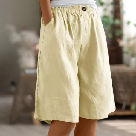 Women's Shorts Relaxed Fit Breathable Mid-Thigh Length Cotton Casual