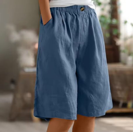 Women's Shorts Relaxed Fit Breathable Mid-Thigh Length Cotton Casual