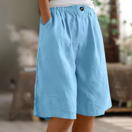 Women's Shorts Relaxed Fit Breathable Mid-Thigh Length Cotton Casual