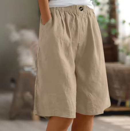 Women's Shorts Relaxed Fit Breathable Mid-Thigh Length Cotton Casual