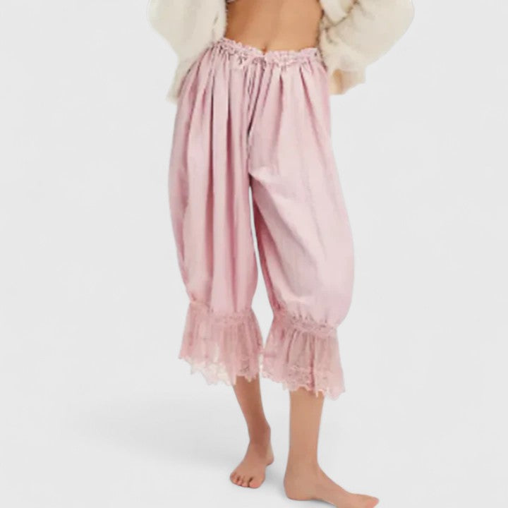 Women's Trousers Relaxed Fit Cotton Patchwork Design Casual