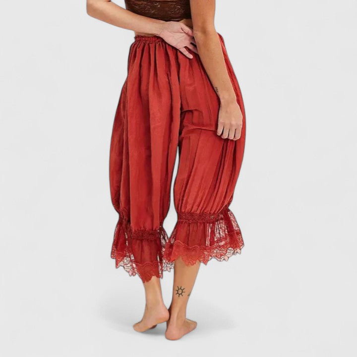 Women's Trousers Relaxed Fit Cotton Patchwork Design Casual