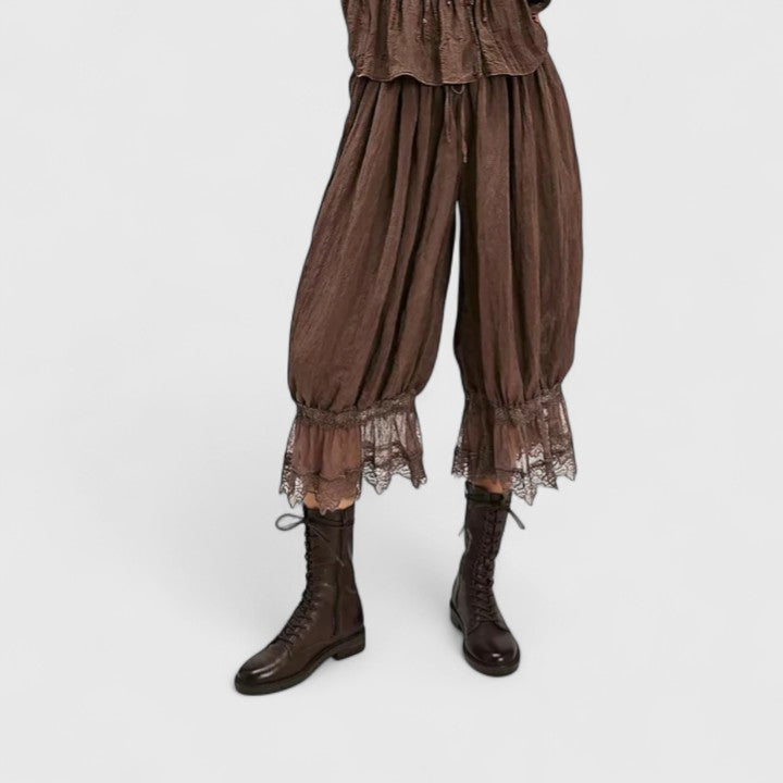 Women's Trousers Relaxed Fit Cotton Patchwork Design Casual
