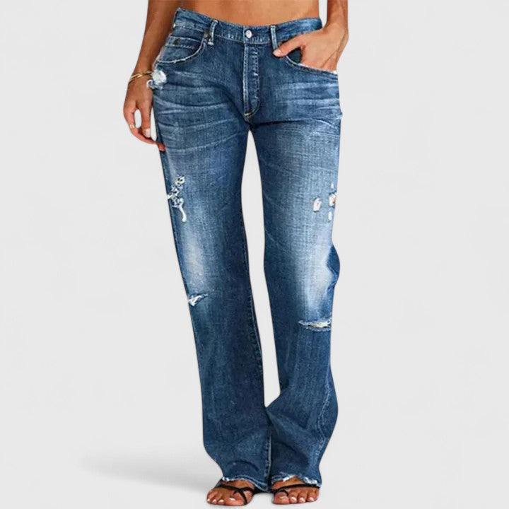 Women's Wide-Leg Jeans High-Stretch Lightweight Fabric Casual
