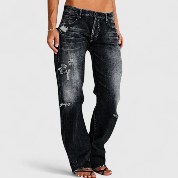 Women's Wide-Leg Jeans High-Stretch Lightweight Fabric Casual