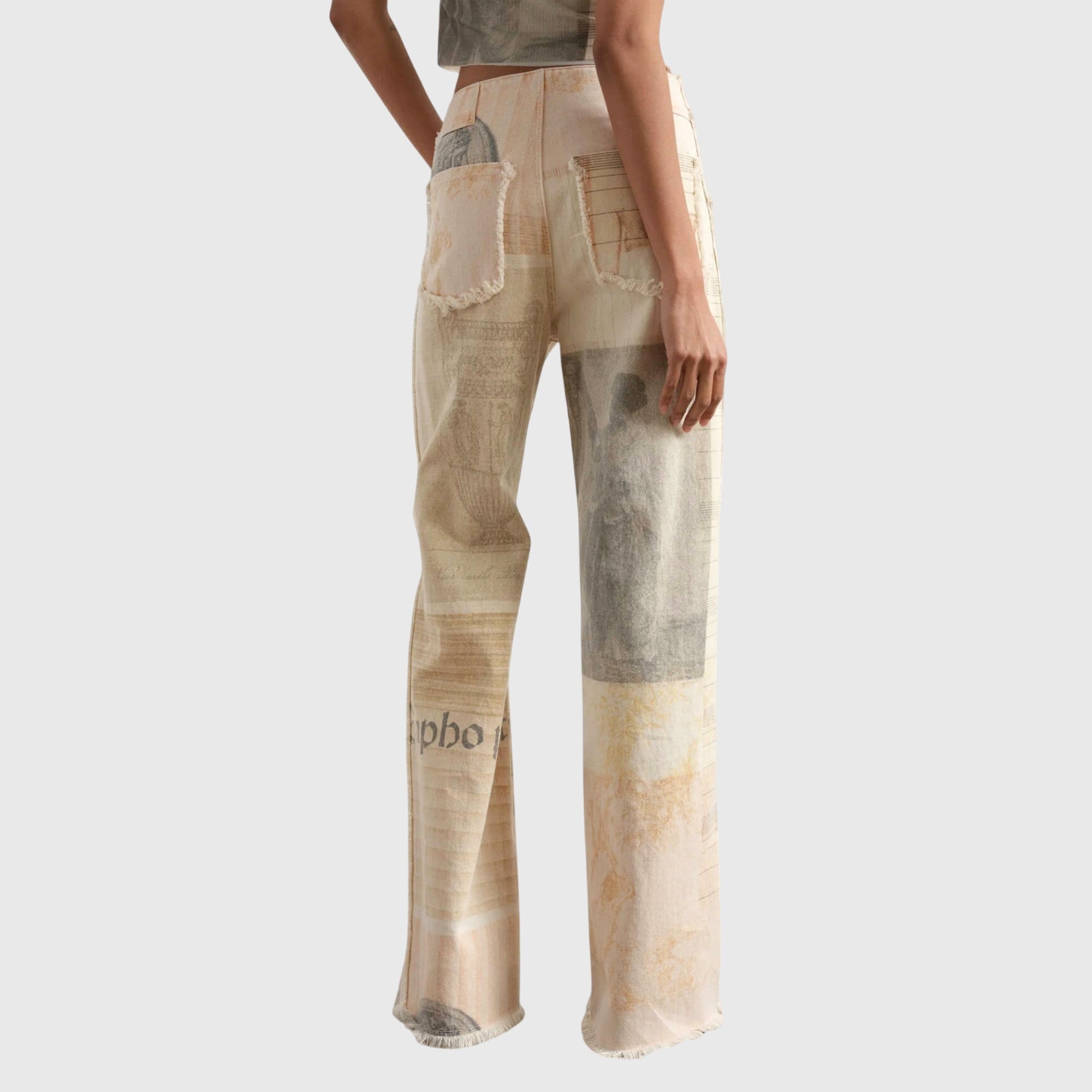 Women's Wide Leg Jeans High Waist Raw Cut Hem Casual Style