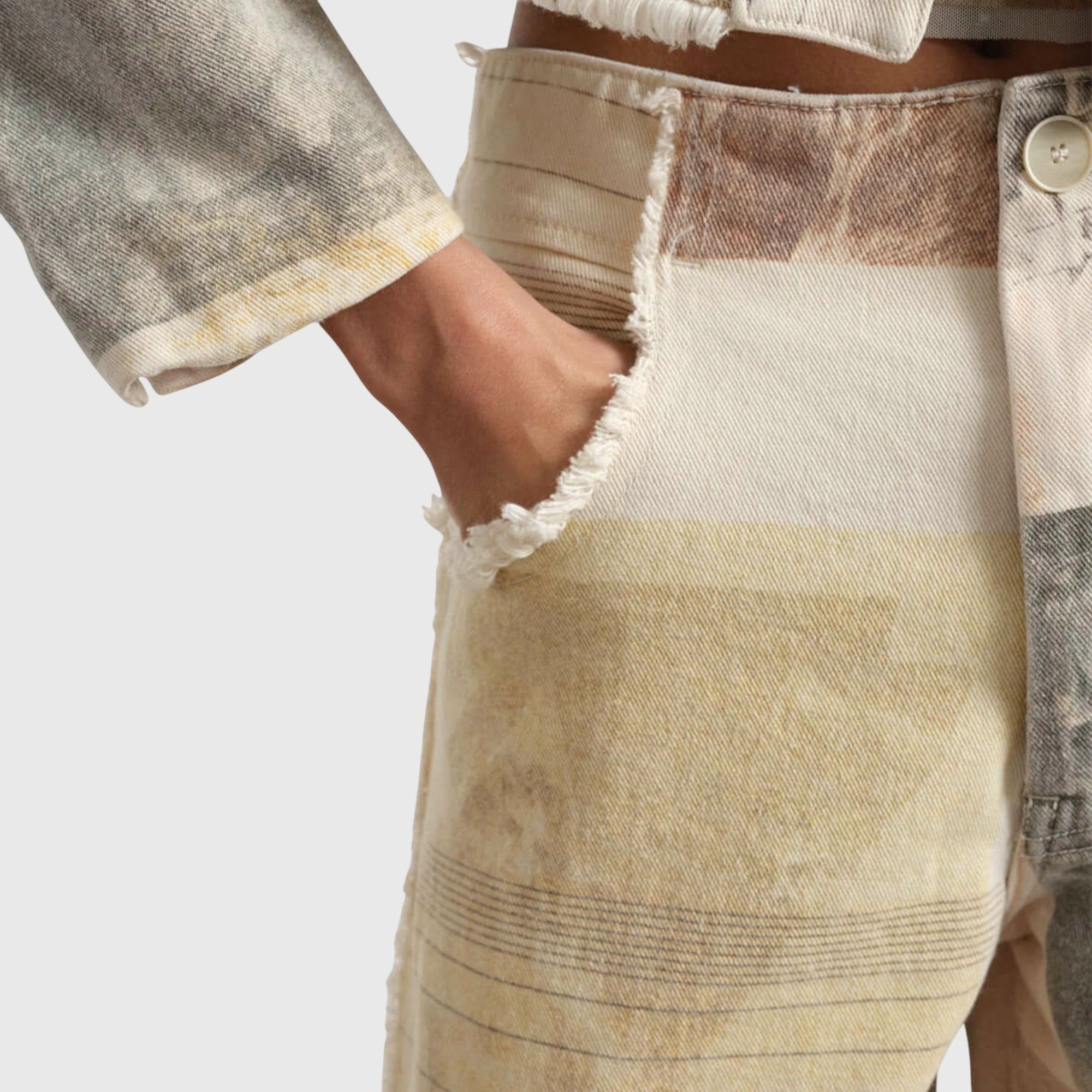 Women's Wide Leg Jeans High Waist Raw Cut Hem Casual Style