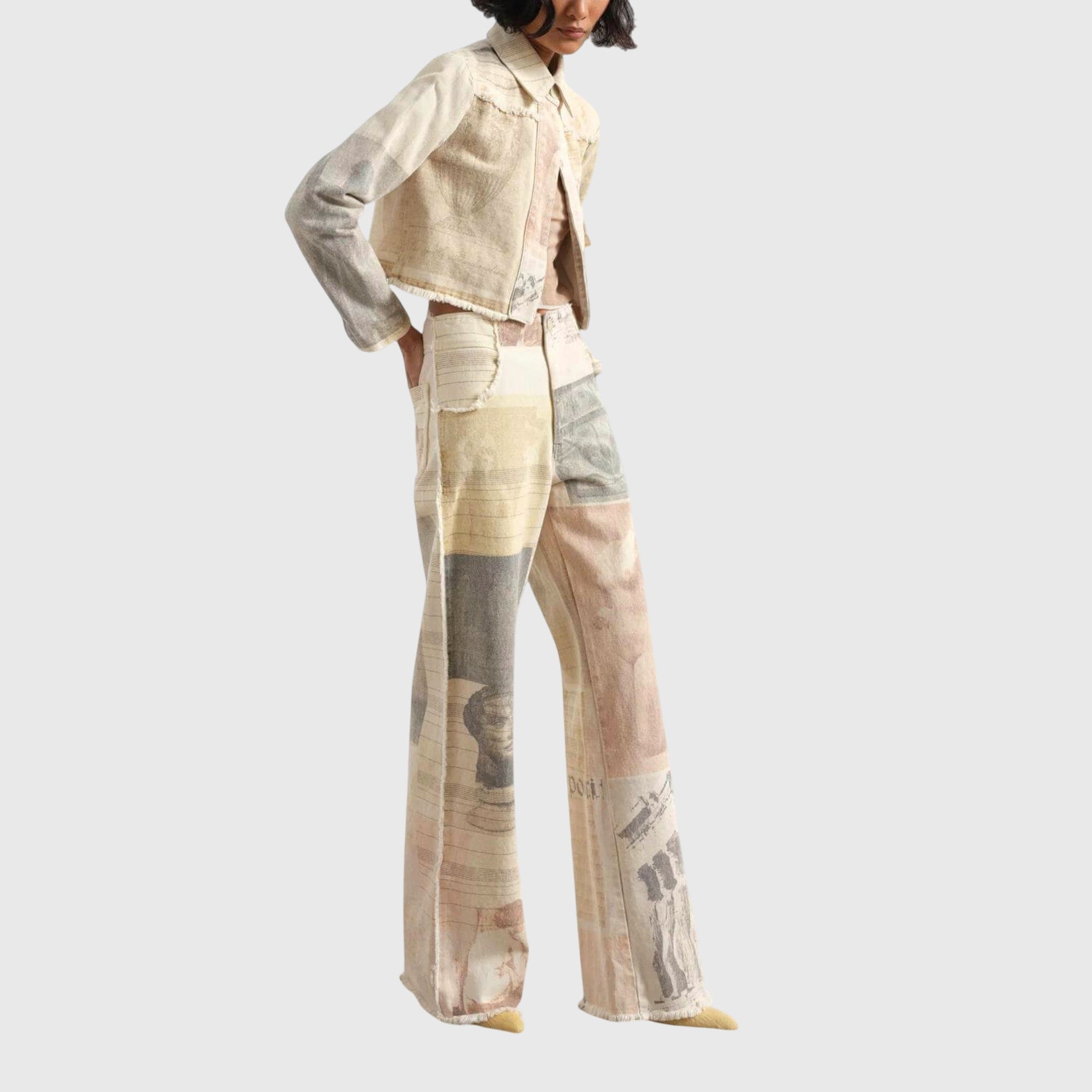 Women's Wide Leg Jeans High Waist Raw Cut Hem Casual Style