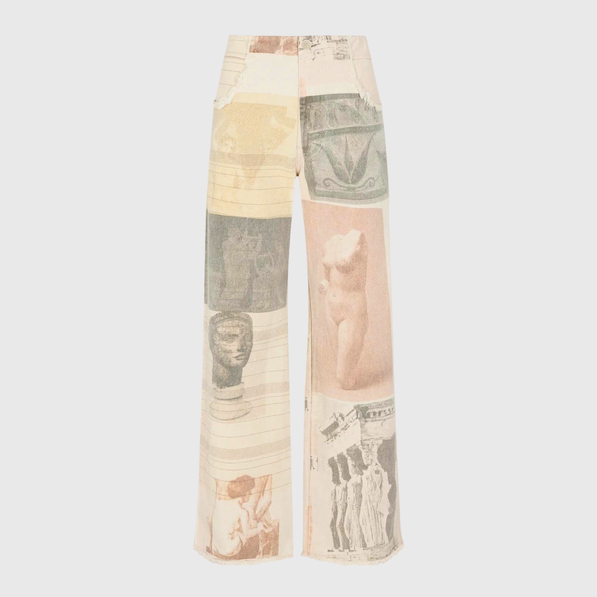 Women's Wide Leg Jeans High Waist Raw Cut Hem Casual Style