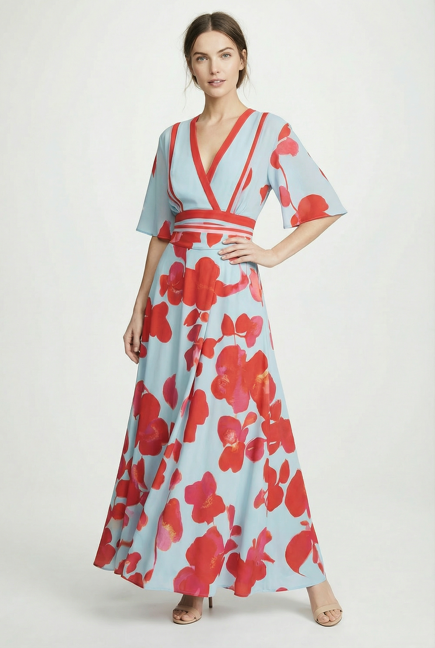 Women's Dress Flattering Cut Formal Cocktail Elegant Sleeves
