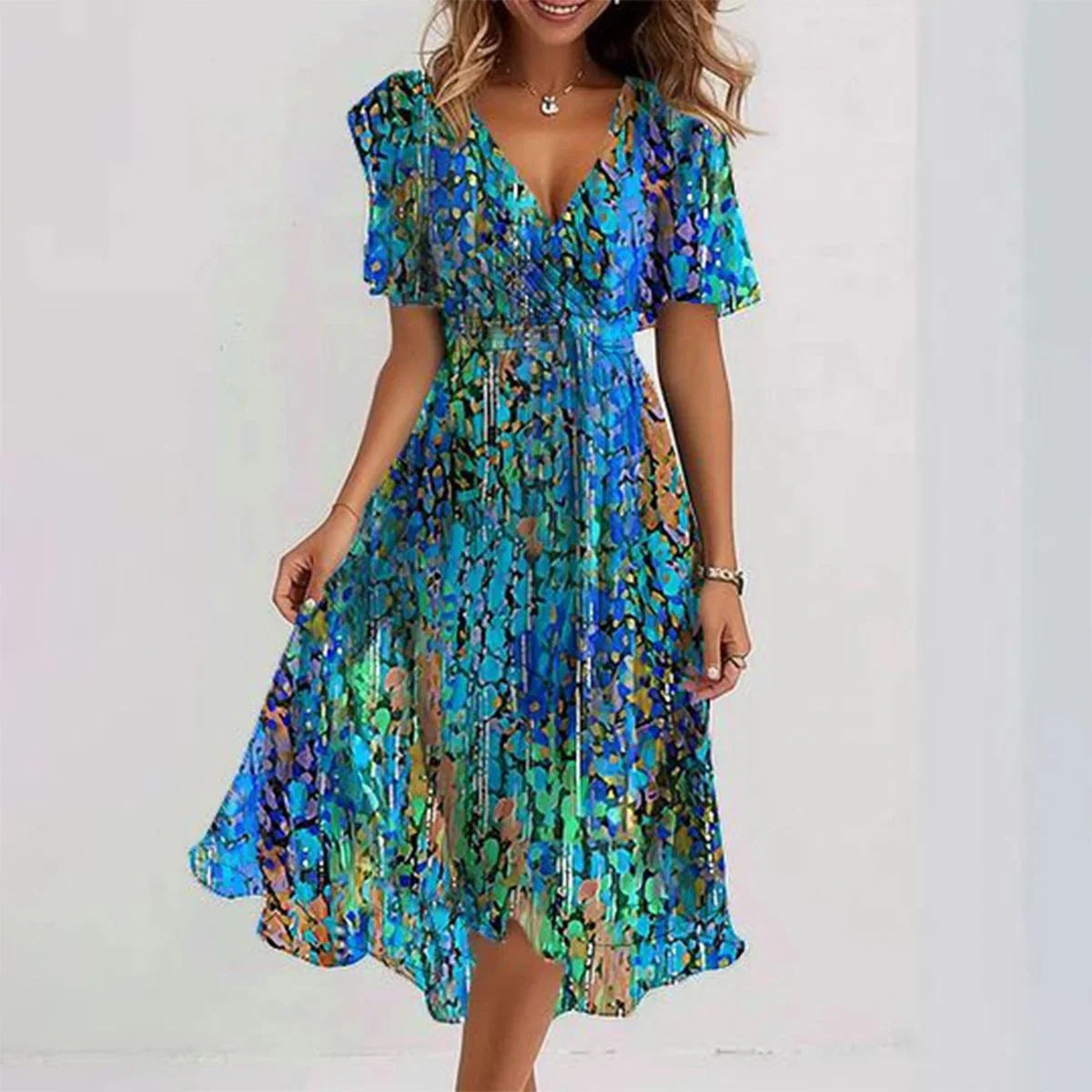 Women's Summer Dress Lightweight V-Neck Sleeveless Casual