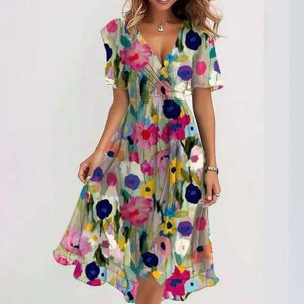 Women's Summer Dress Lightweight V-Neck Sleeveless Casual
