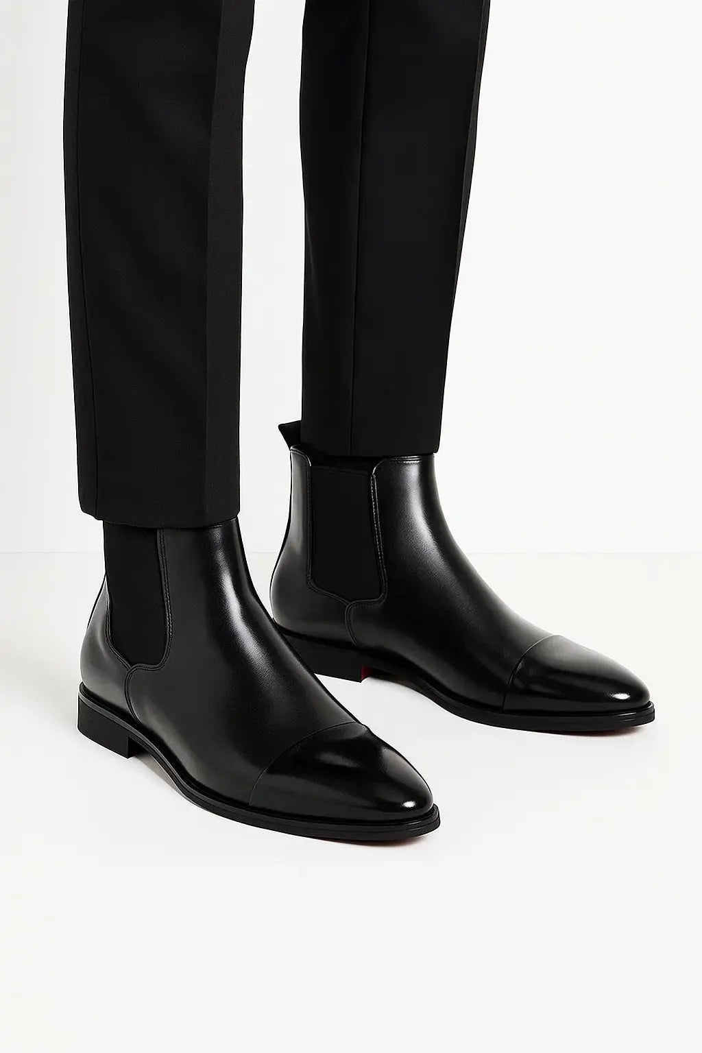 Chelsea Boot Slip On Cap Toe Elastic Panel