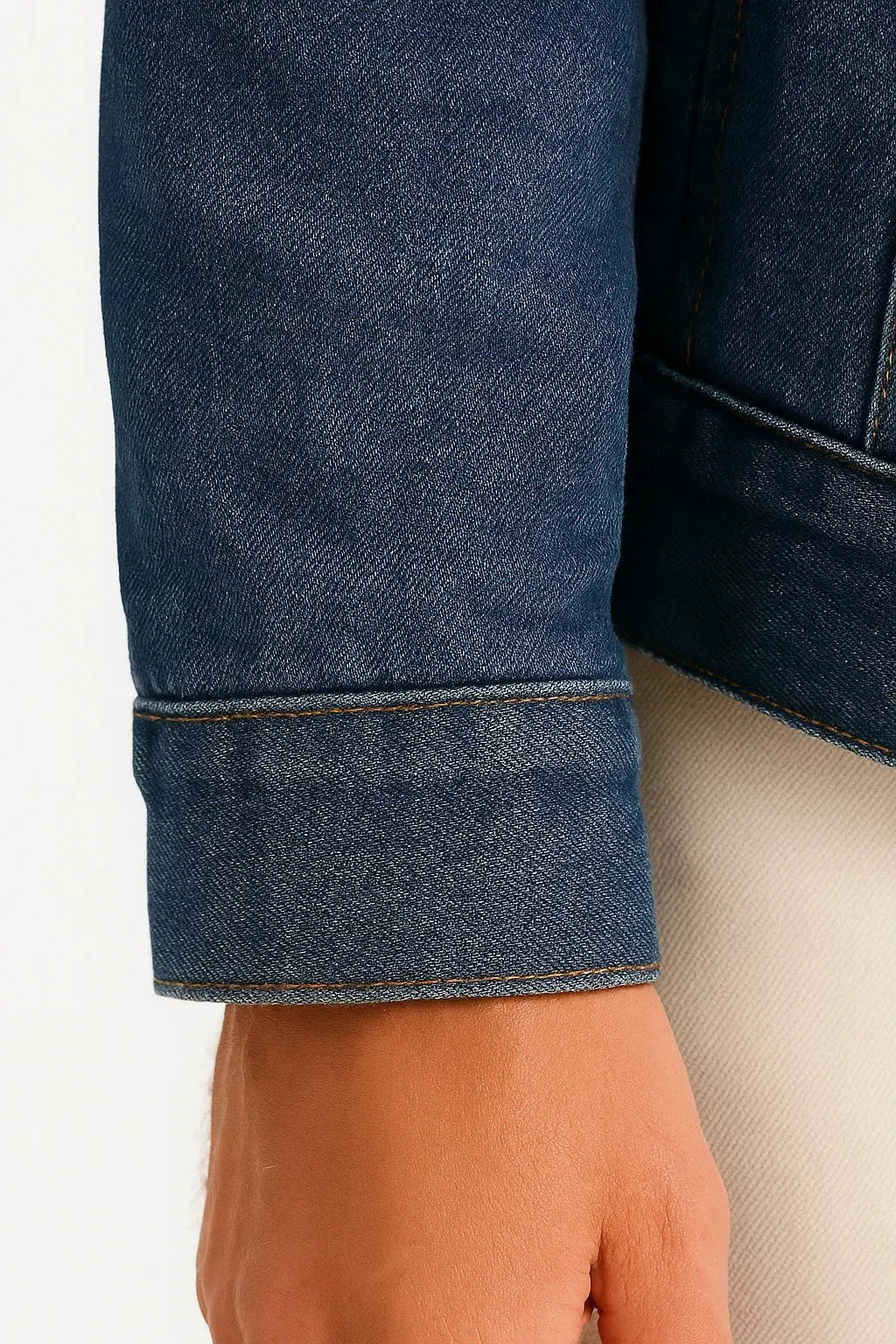 Fleece-Lined Denim Jacket with Sherpa Collar for Men