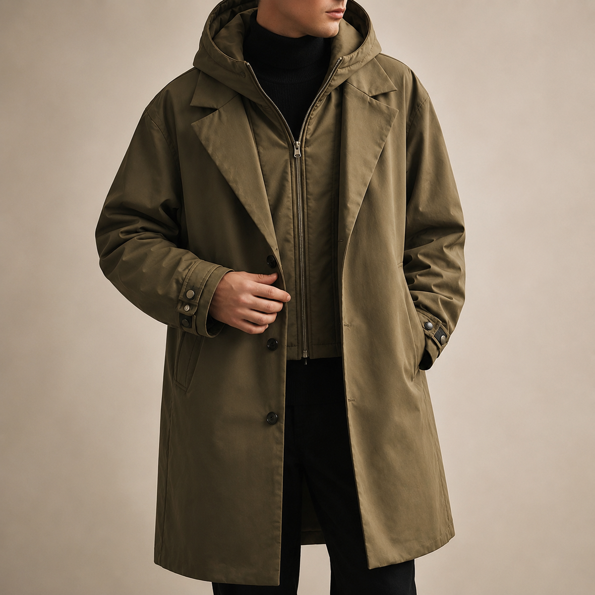 Callum - Hooded Men's Over Coat