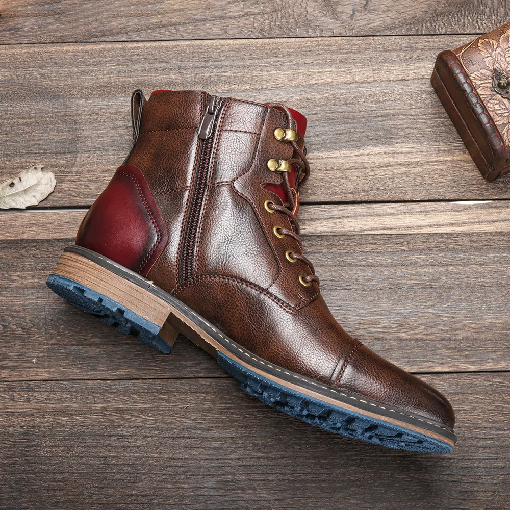 Men's Classic Leather Lace-up Boots | Casual Footwear