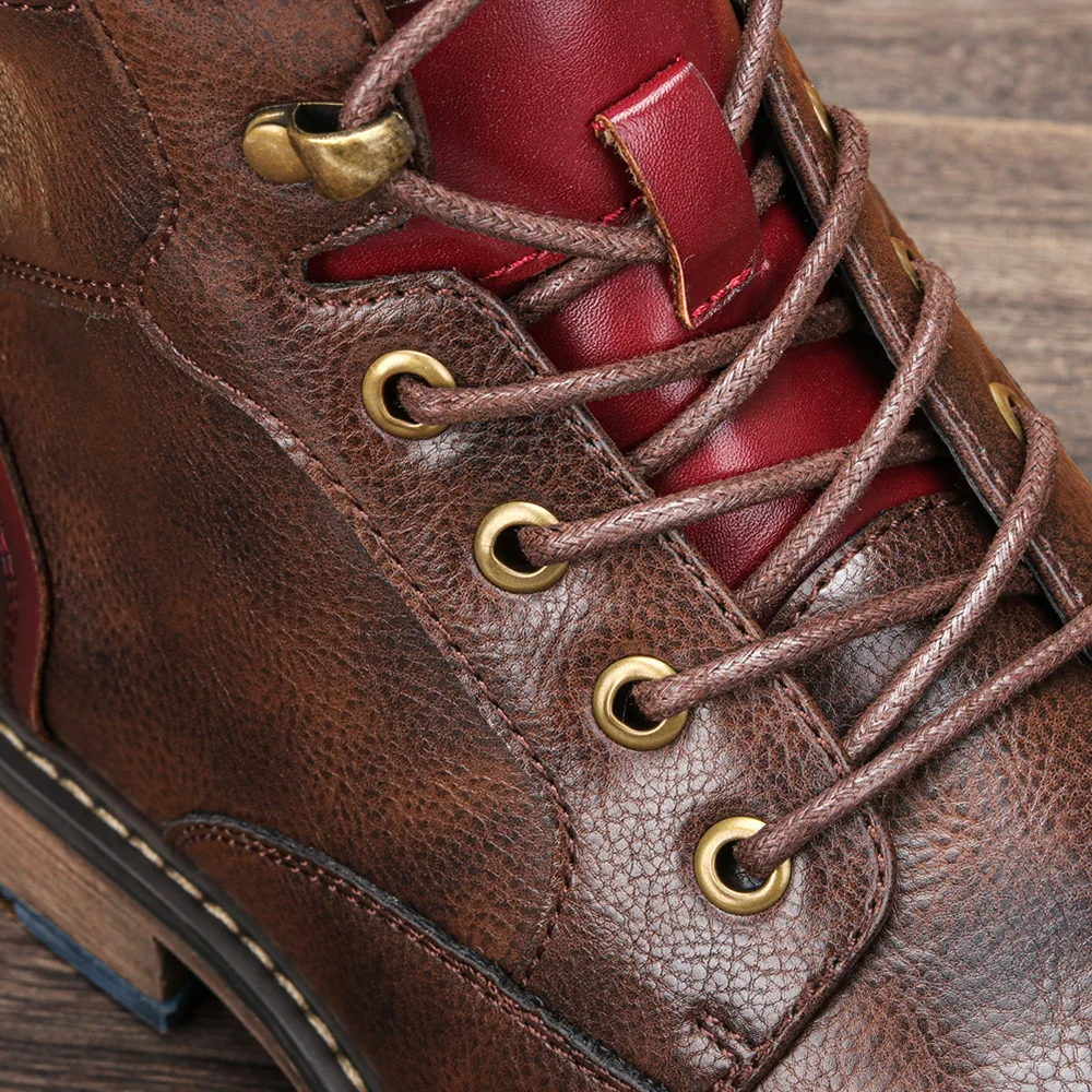 Men's Classic Leather Lace-up Boots | Casual Footwear