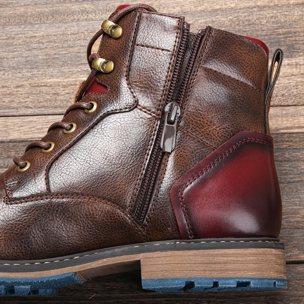 Men's Classic Leather Lace-up Boots | Casual Footwear