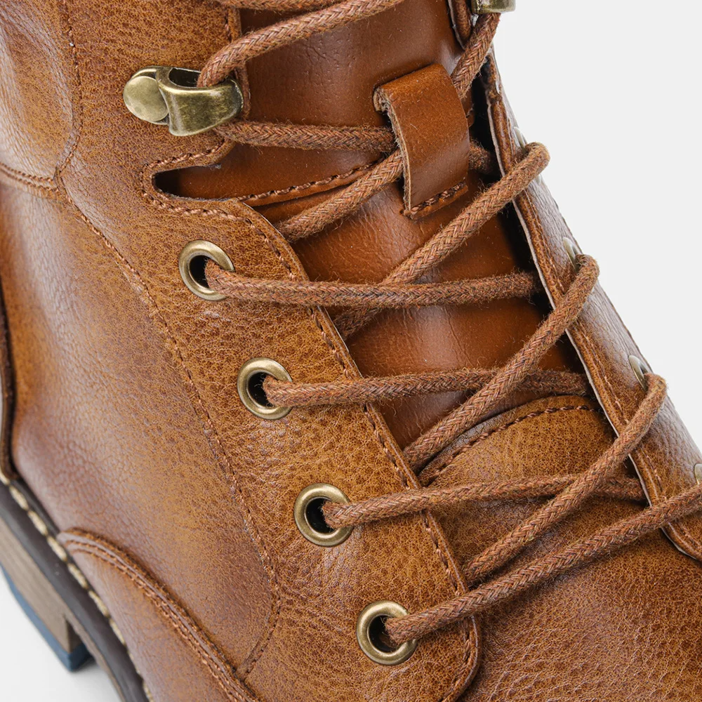 Men's Classic Leather Lace-up Boots | Casual Footwear