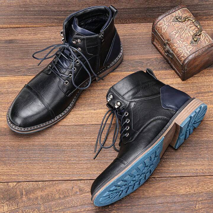 Men's Classic Leather Lace-up Boots | Casual Footwear
