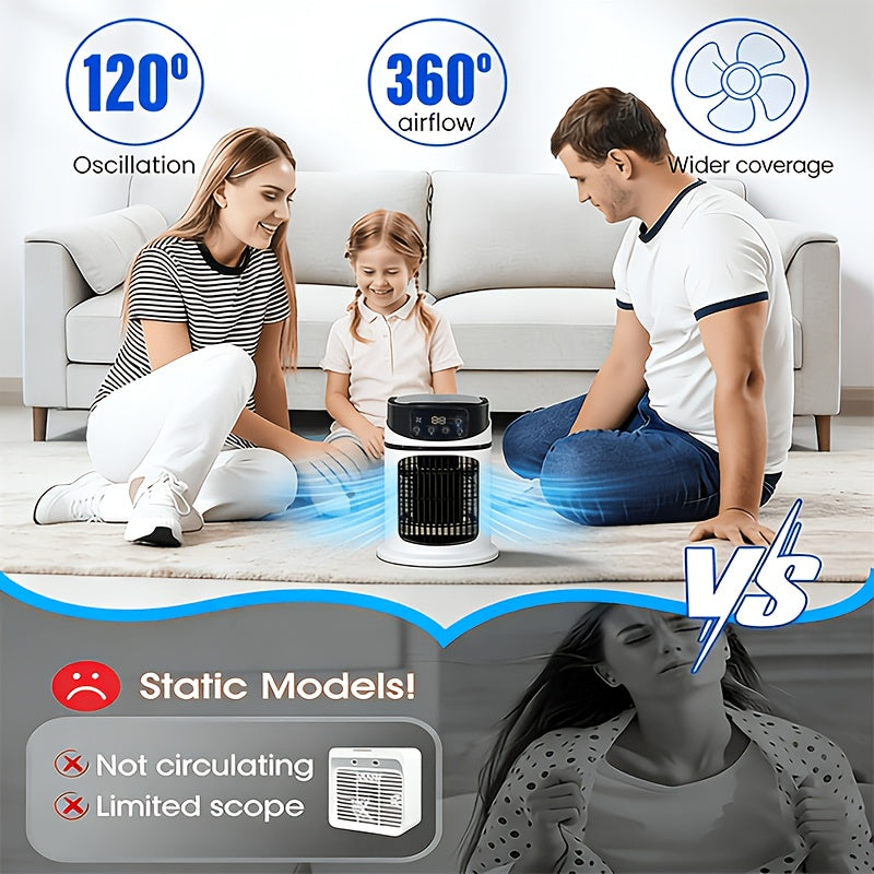 Portable Mist Cooling Fan - Adjustable, Quiet - Home & Outdoor Use