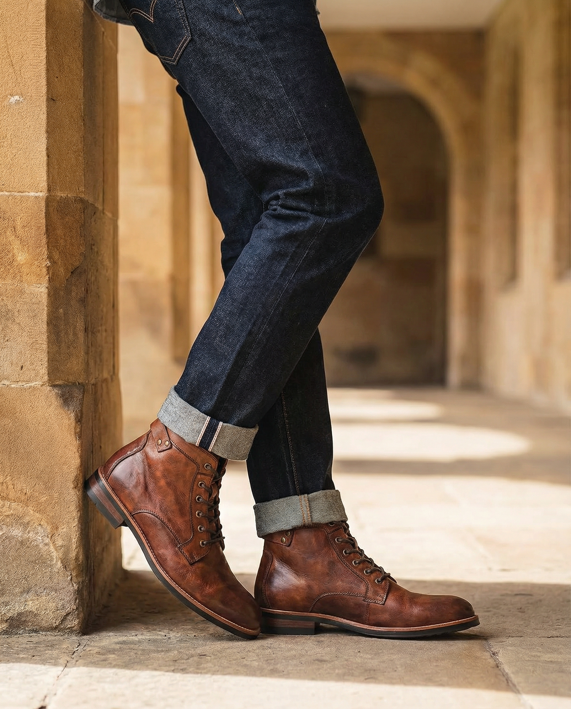 Men's Lace-up Boots Waterproof Durable Outdoor Footwear