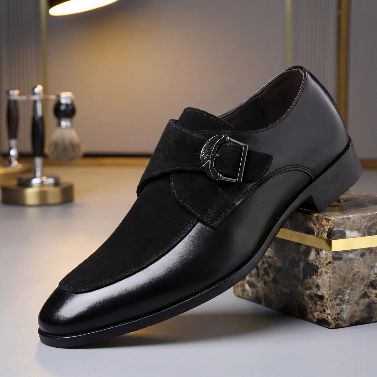 Brooklyn Leather Monk Strap Shoes
