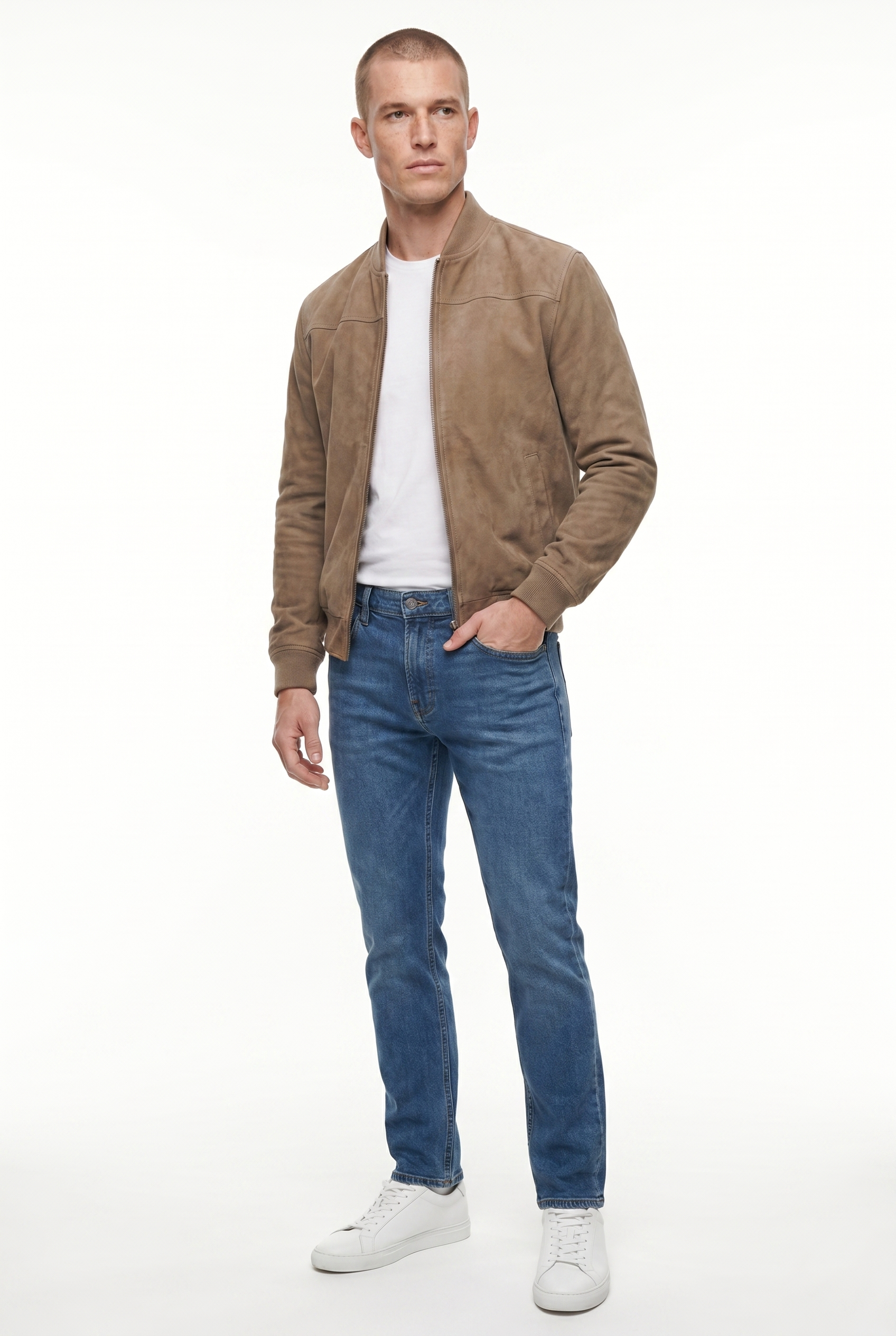Men's Suede Bomber Jacket | Blackstone London