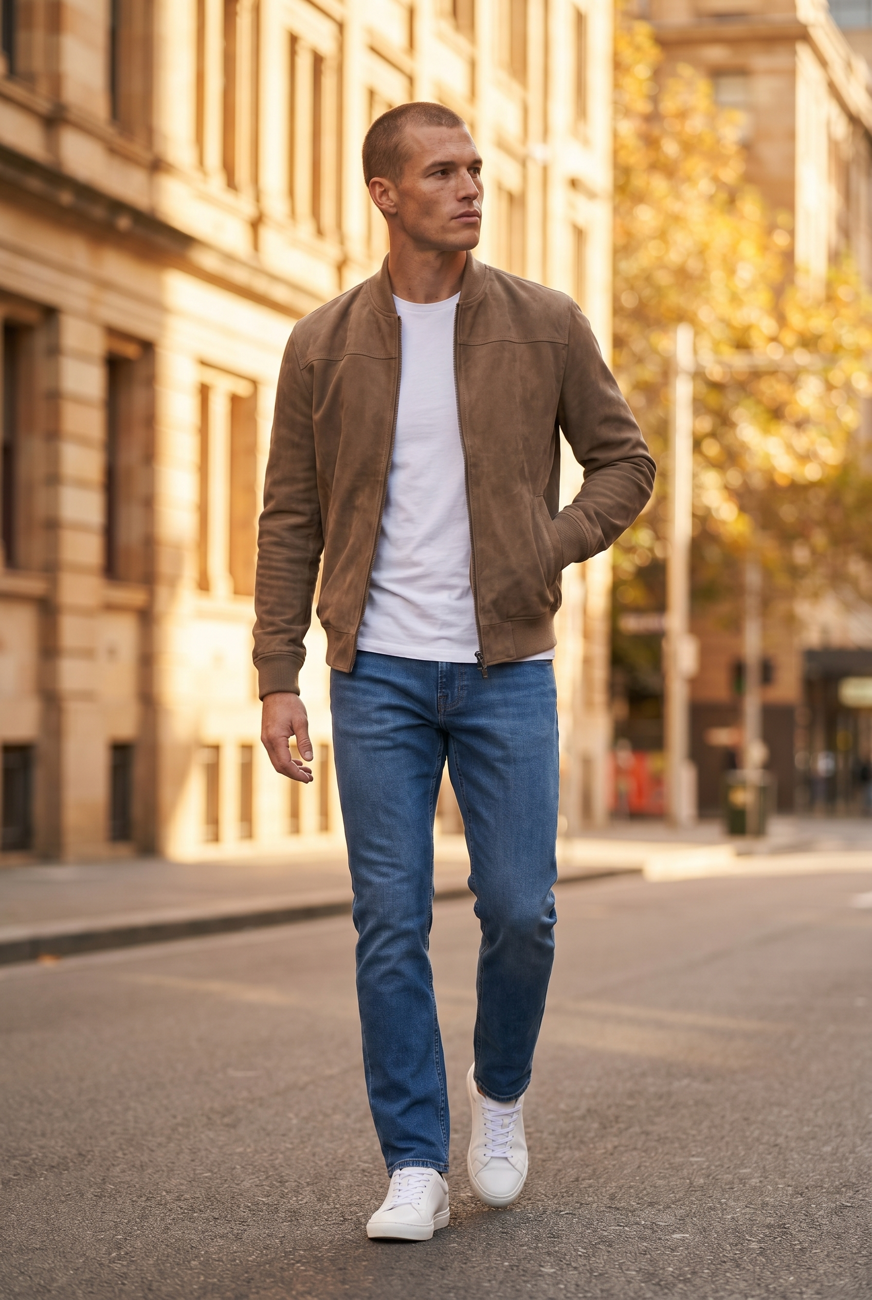 Men's Suede Bomber Jacket | Blackstone London