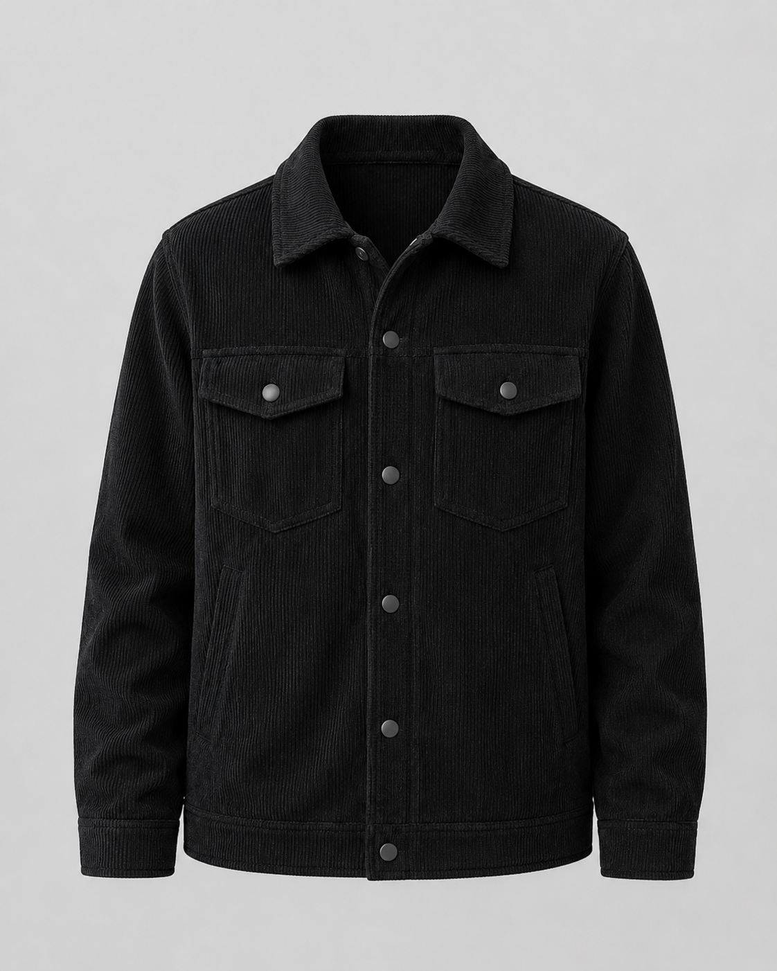 Men's Corduroy Overshirt - Cotton Shirt Jacket with Chest Pockets