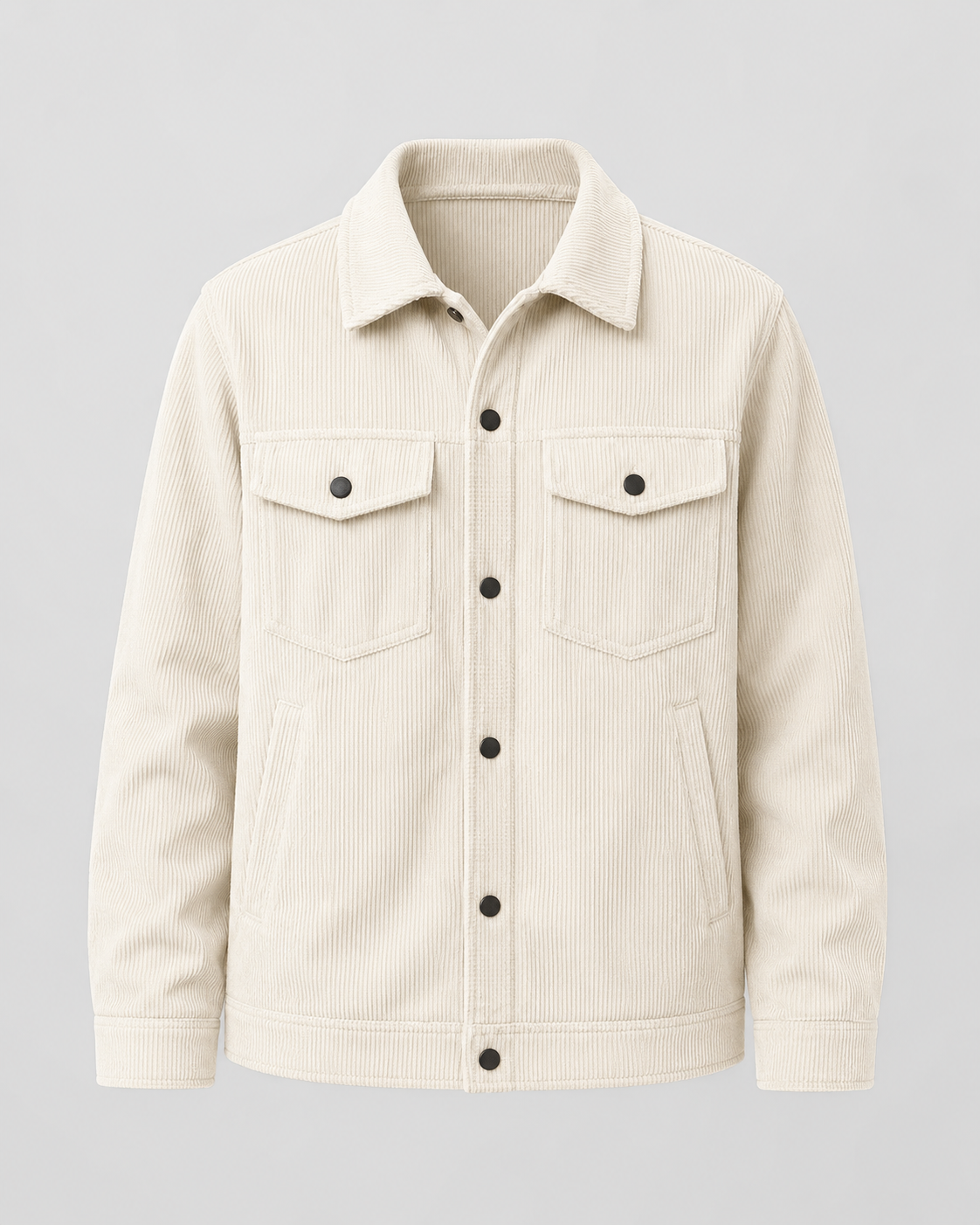 Men's Corduroy Overshirt - Cotton Shirt Jacket with Chest Pockets
