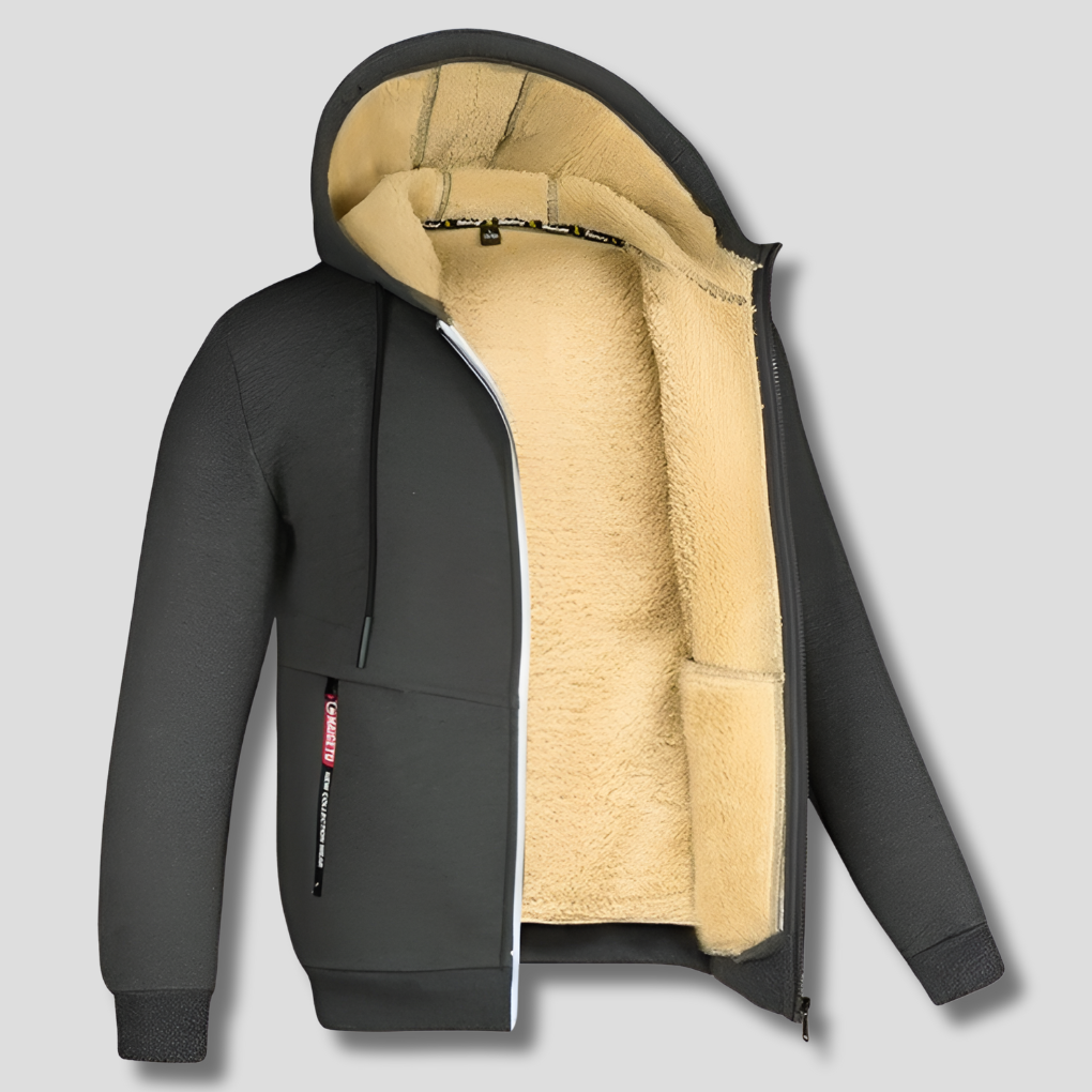 Niki | Men's Zip-Up Fleece Hoodie with Sherpa Lining