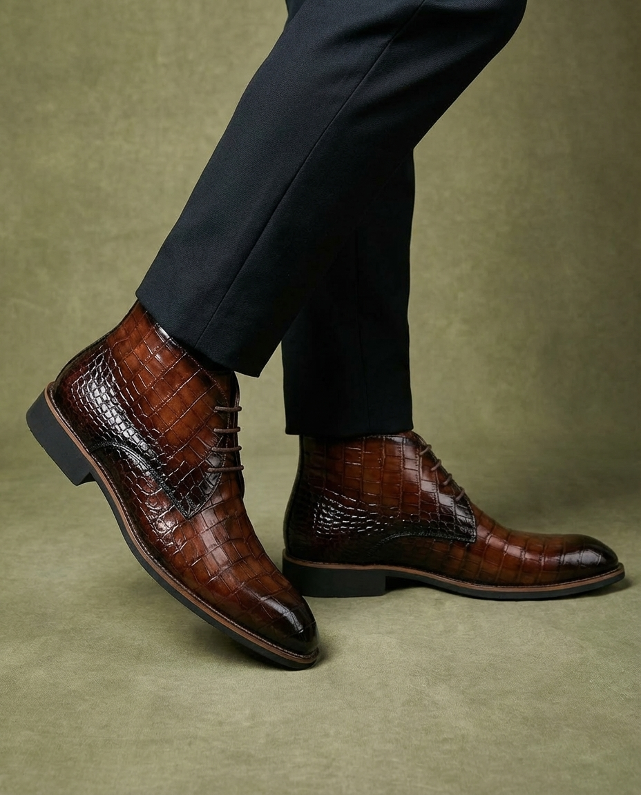 Men's Lace-up Boots | Casual Leather Footwear | Everyday Use