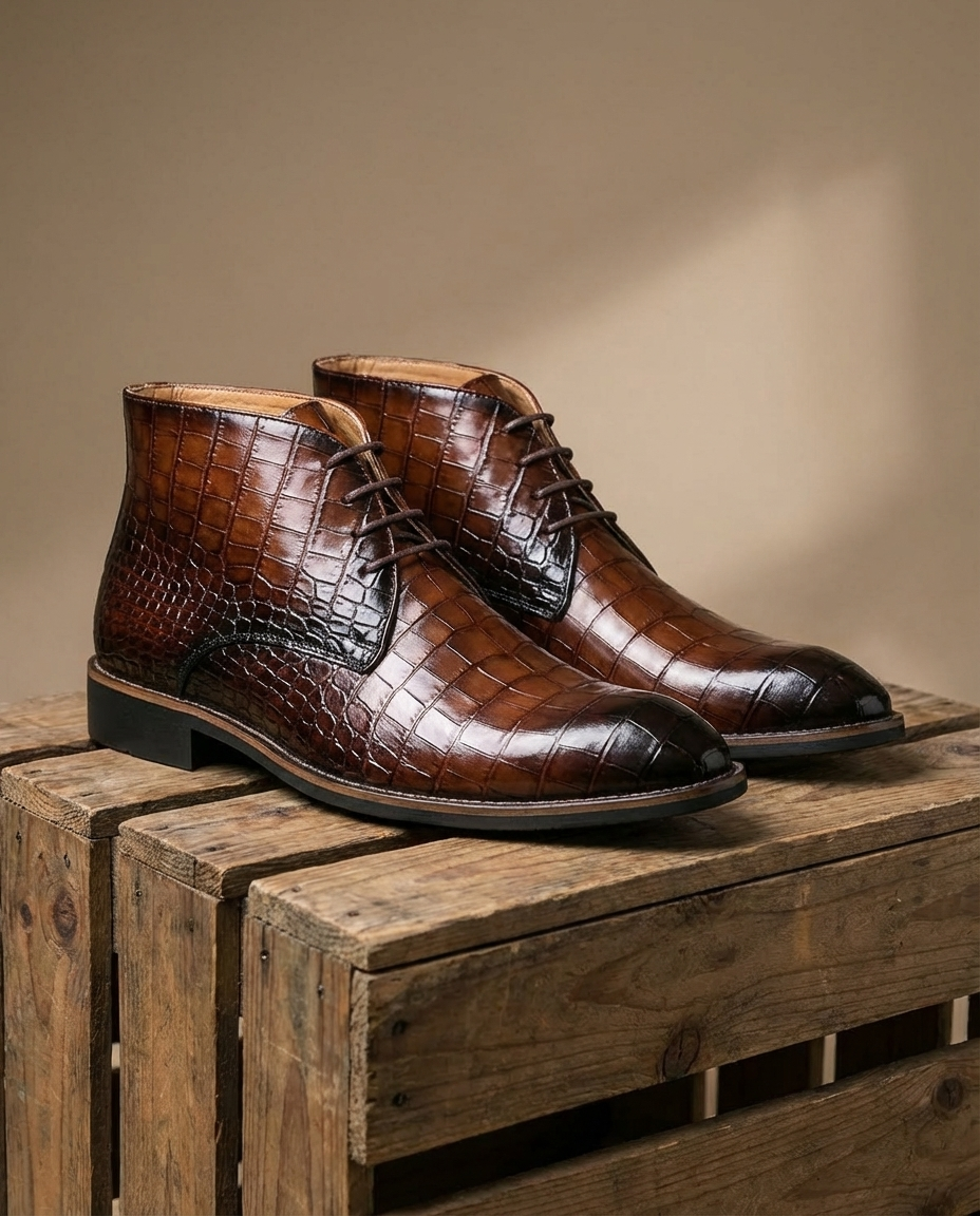 Men's Lace-up Boots | Casual Leather Footwear | Everyday Use