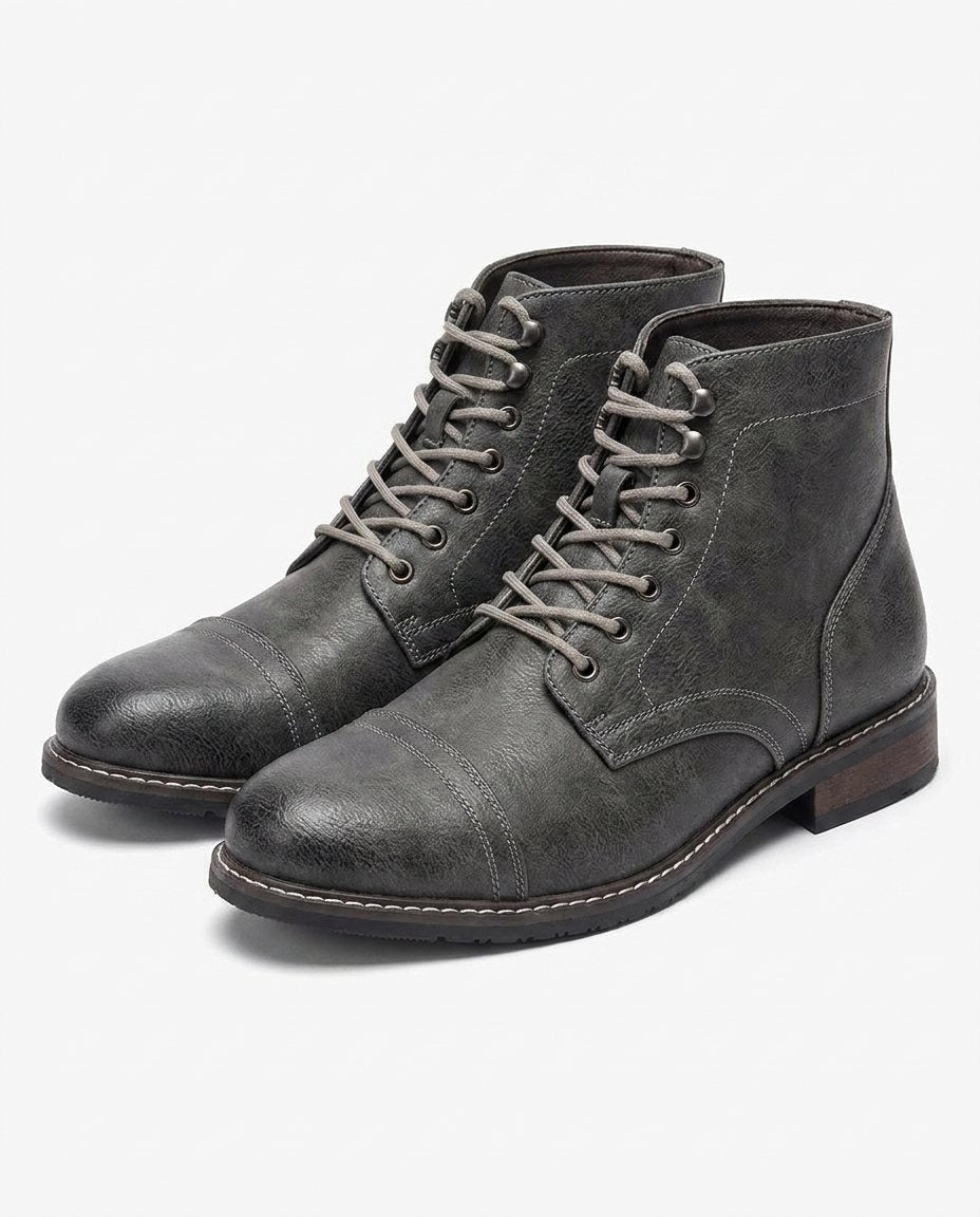 Men's Lace Up Boots Casual Footwear Durable Leather