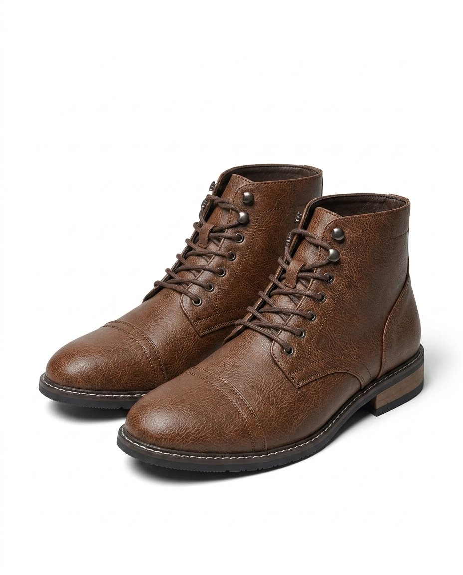 Men's Lace Up Boots Casual Footwear Durable Leather