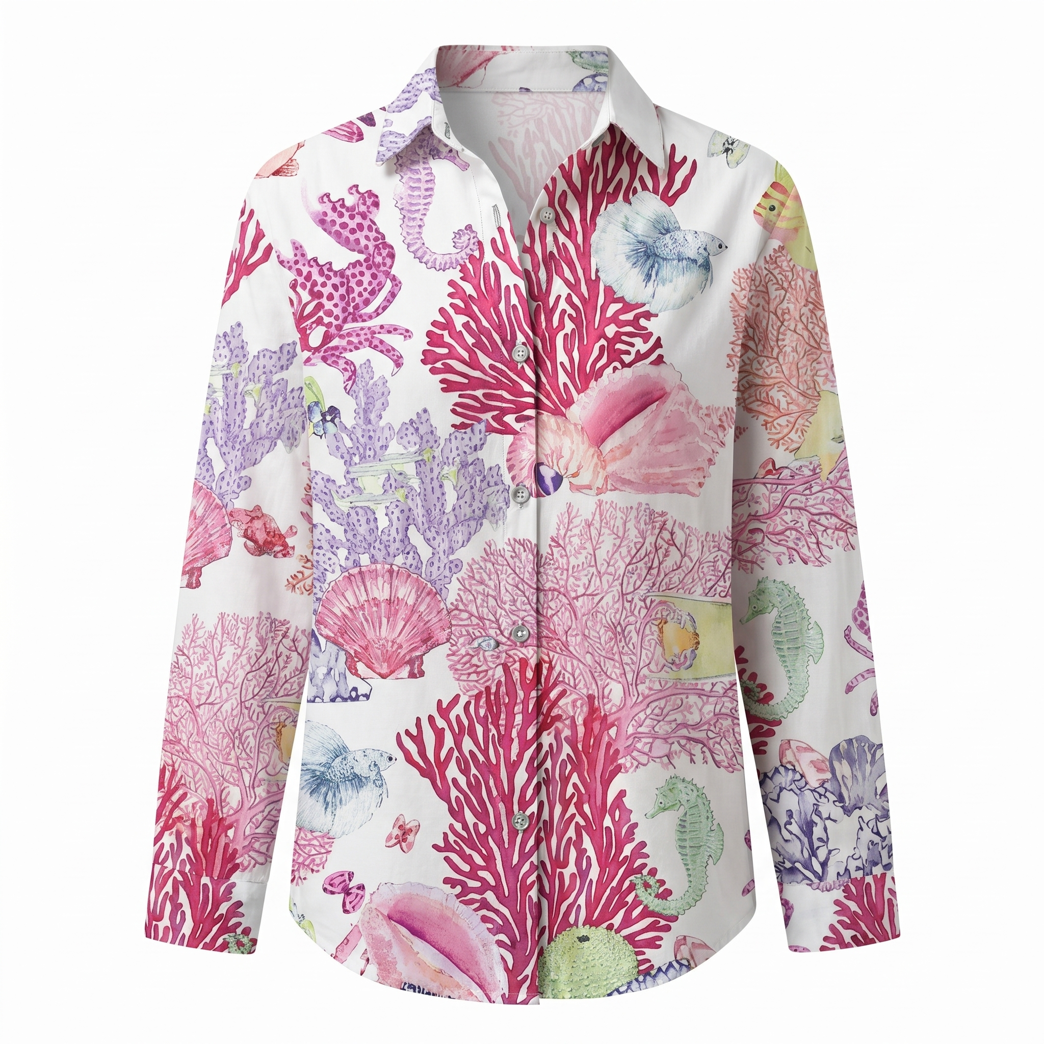 Women's Blouse Abstract Print Split Neck Long Sleeve Casual Top