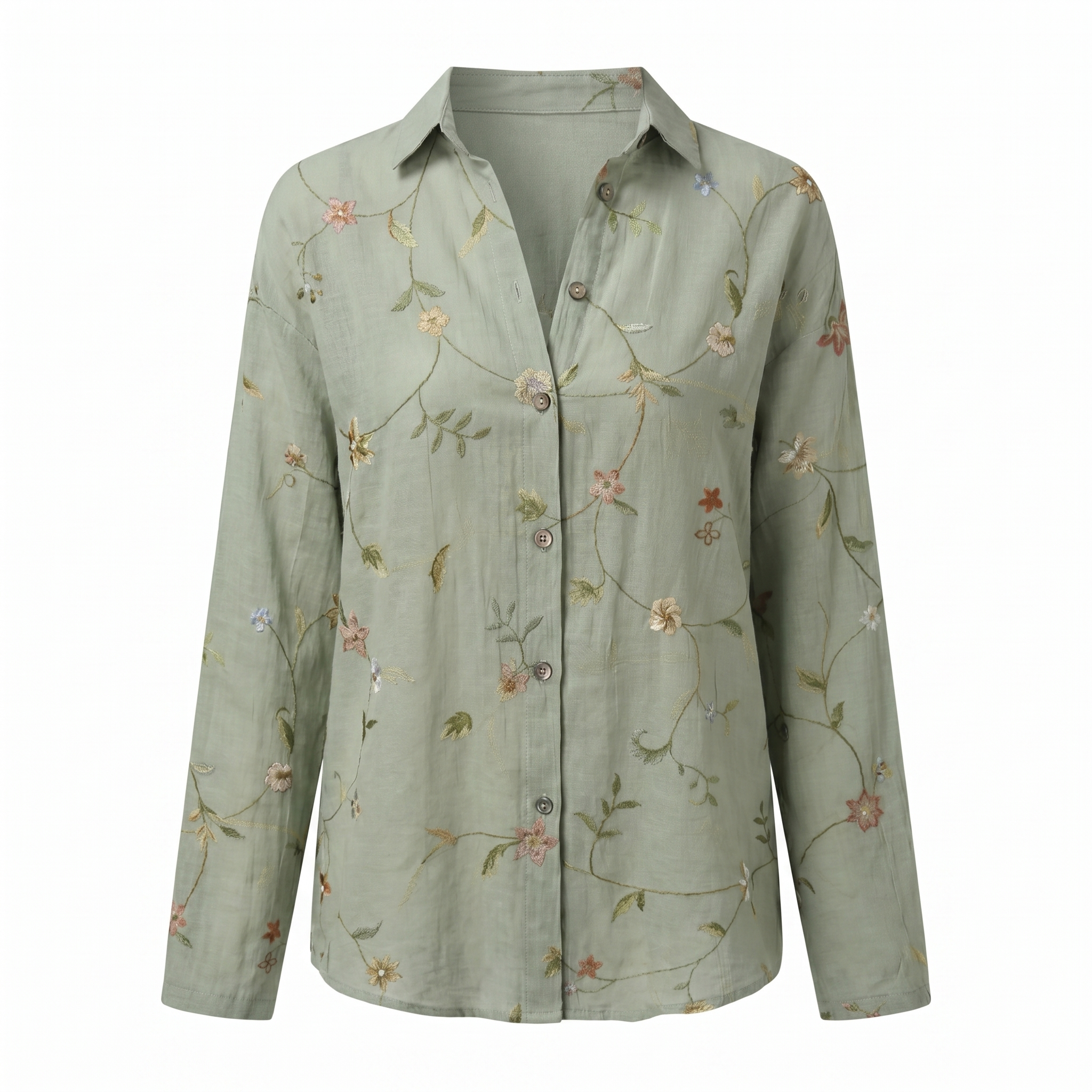 Women's Blouse Abstract Print Split Neck Long Sleeve Casual Top